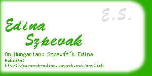 edina szpevak business card